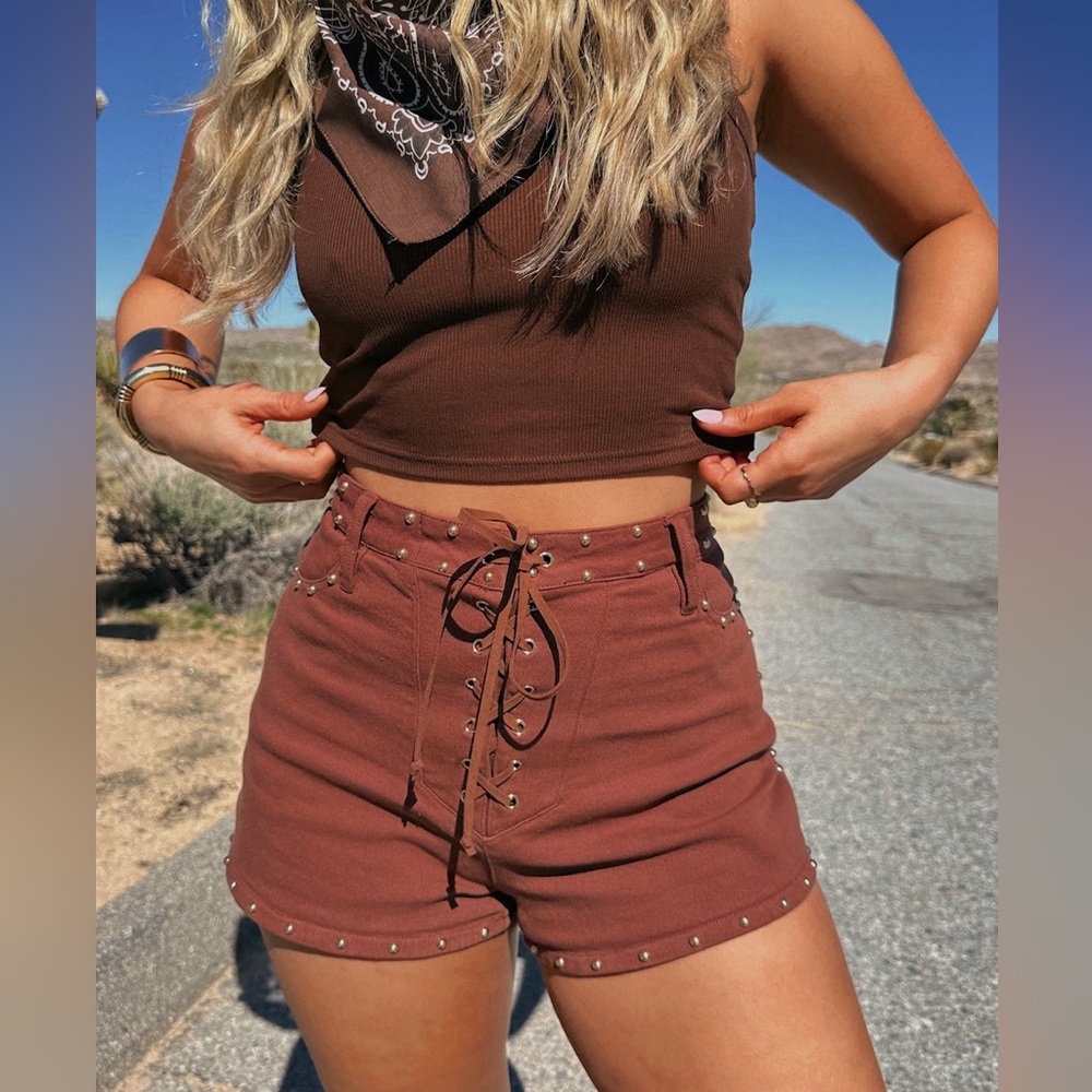 Show Me Your Mumu Desert Lace Up Shorts